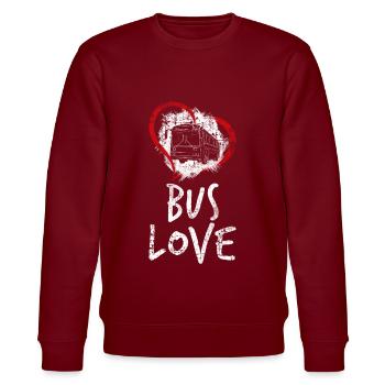 Bus - Stanley/Stella Unisex Bio-Sweatshirt CHANGER  - Burgunderrot - Vorne - Nik (191cm) & Marisol (170cm)