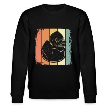 Badewanne Badeente - Stanley/Stella Unisex Bio-Sweatshirt CHANGER  - Schwarz - Vorne - Nik (191cm) & Marisol (170cm)