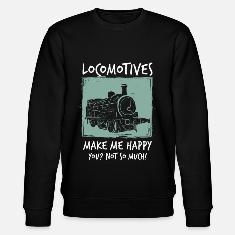 Lokomotive Eisenbahn - Stanley/Stella Unisex Bio-Sweatshirt CHANGER - Schwarz