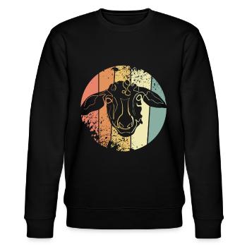 Schaf - Stanley/Stella Unisex Bio-Sweatshirt CHANGER  - Schwarz - Vorne - Nik (191cm) & Marisol (170cm)