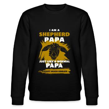 Schaf Hirte Papa - Stanley/Stella Unisex Bio-Sweatshirt CHANGER  - Schwarz - Vorne - Nik (191cm) & Marisol (170cm)