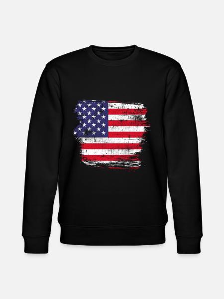 USA America Flag - Stanley/Stella CHANGER Unisex Organic Sweatshirt - black