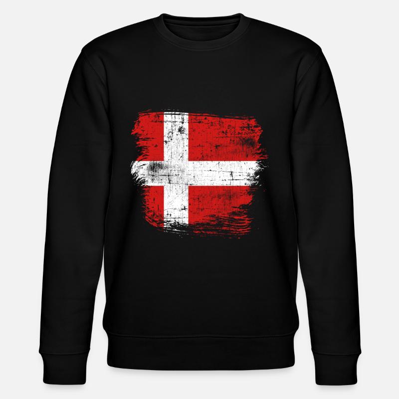 Denmark Flag - Stanley/Stella CHANGER Unisex Organic Sweatshirt - black