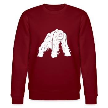 Orang Utan - Stanley/Stella Unisex Bio-Sweatshirt CHANGER  - Burgunderrot - Vorne - Nik (191cm) & Marisol (170cm)