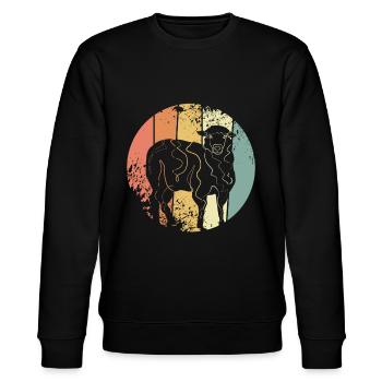 Schaf - Stanley/Stella Unisex Bio-Sweatshirt CHANGER  - Schwarz - Vorne - Nik (191cm) & Marisol (170cm)