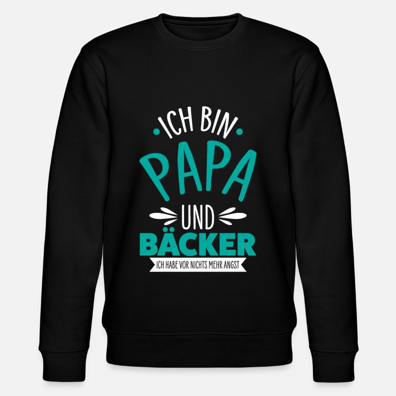 Bäcker Papa - Stanley/Stella Unisex Bio-Sweatshirt CHANGER  - Schwarz