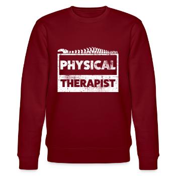 Physiotherapeut - Stanley/Stella Unisex Bio-Sweatshirt CHANGER  - Burgunderrot - Vorne - Nik (191cm) & Marisol (170cm)