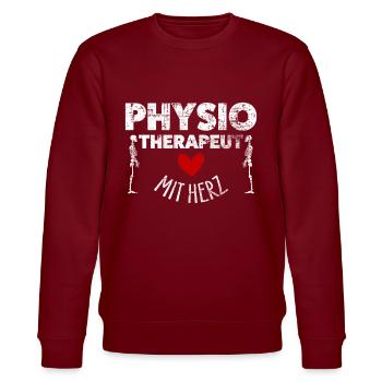 Physiotherapeut - Stanley/Stella Unisex Bio-Sweatshirt CHANGER  - Burgunderrot - Vorne - Nik (191cm) & Marisol (170cm)