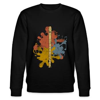 Flöte - Stanley/Stella Unisex Bio-Sweatshirt CHANGER  - Schwarz - Vorne - Nik (191cm) & Marisol (170cm)