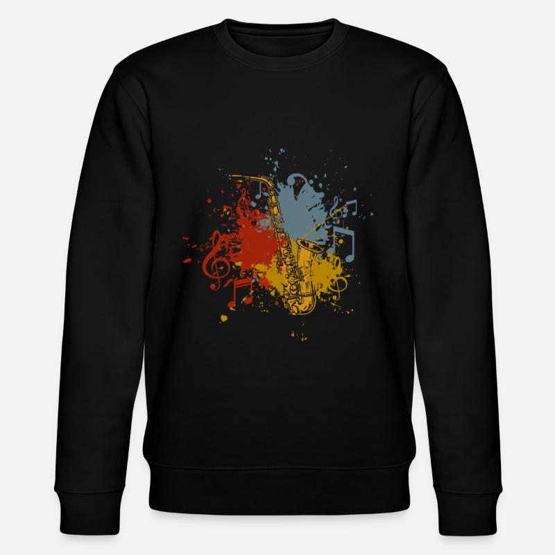 Saxophon retro - Stanley/Stella Unisex Bio-Sweatshirt CHANGER  - Schwarz