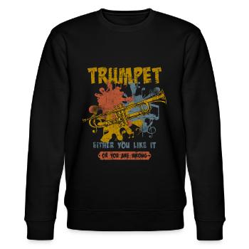 Trompete - Stanley/Stella Unisex Bio-Sweatshirt CHANGER  - Schwarz - Vorne - Nik (191cm) & Marisol (170cm)