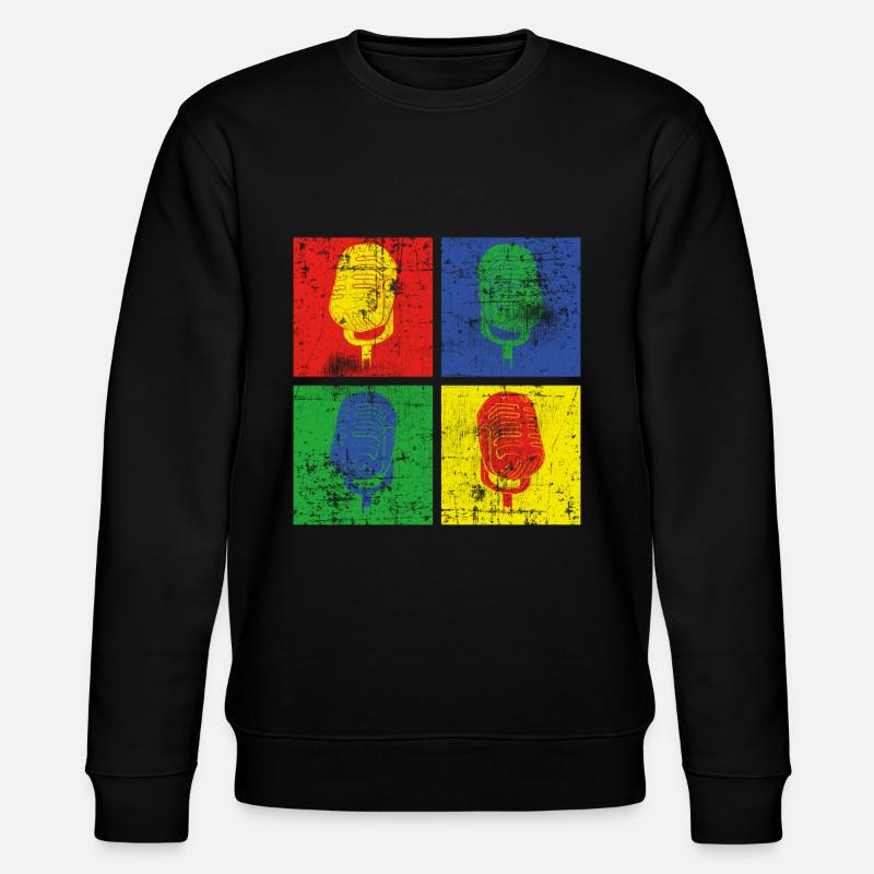 Singen Pop Art Sänger - Stanley/Stella Unisex Bio-Sweatshirt CHANGER  - Schwarz