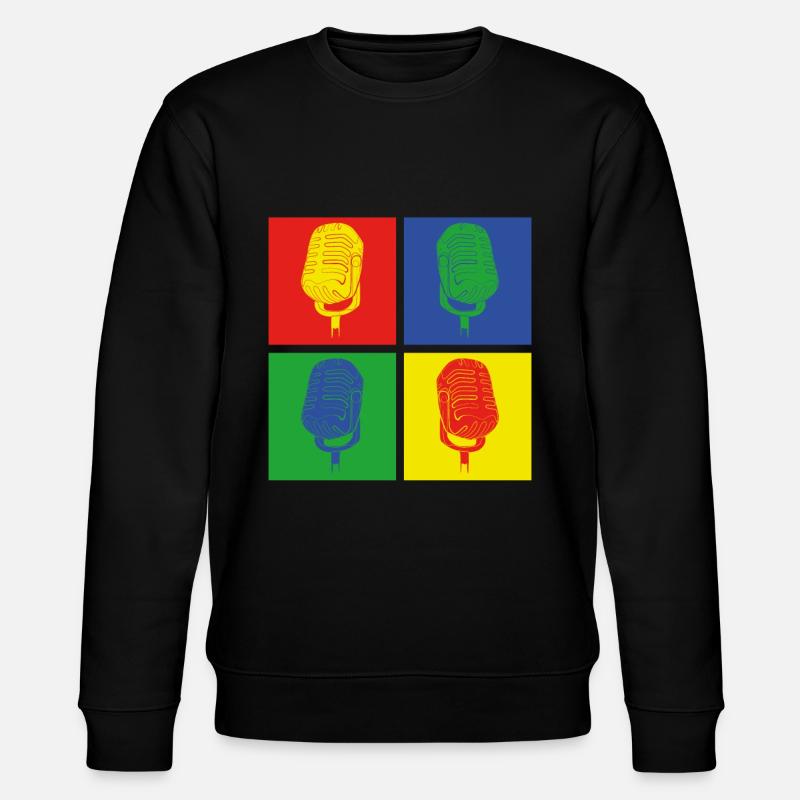 Pop Art microphone chanteur - Sweat bio CHANGER Stanley/Stella Unisexe - noir