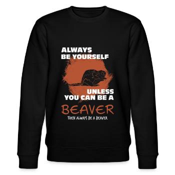 Biber - Stanley/Stella Unisex Bio-Sweatshirt CHANGER  - Schwarz - Vorne - Nik (191cm) & Marisol (170cm)