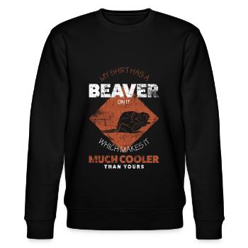 Biber - Stanley/Stella Unisex Bio-Sweatshirt CHANGER  - Schwarz - Vorne - Nik (191cm) & Marisol (170cm)