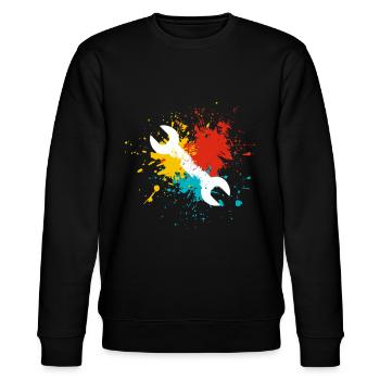Werkzeug - Stanley/Stella Unisex Bio-Sweatshirt CHANGER  - Schwarz - Vorne - Nik (191cm) & Marisol (170cm)