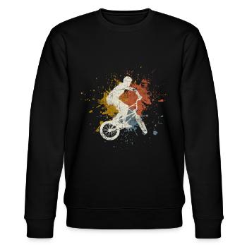 BMX retro - Stanley/Stella Unisex Bio-Sweatshirt CHANGER  - Schwarz - Vorne - Nik (191cm) & Marisol (170cm)
