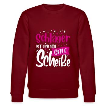 Schlager concert - Stanley/Stella CHANGER Unisex Organic Sweatshirt - burgundy - Front - Nik (191cm) & Marisol (170cm)