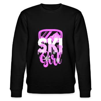 Ski Mädchen - Stanley/Stella Unisex Bio-Sweatshirt CHANGER  - Schwarz - Vorne - Nik (191cm) & Marisol (170cm)