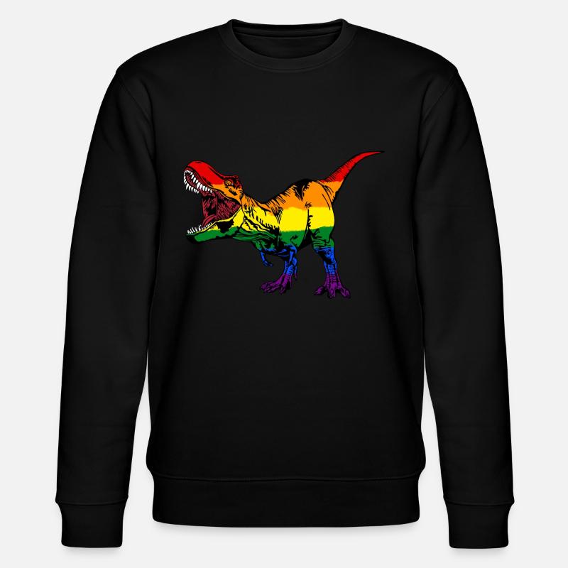 LGBT Dino - Stanley/Stella Unisex Bio-Sweatshirt CHANGER  - Schwarz