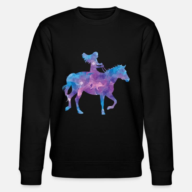 Pferd reiten - Stanley/Stella Unisex Bio-Sweatshirt CHANGER  - Schwarz