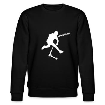 Freestyle-Roller - Stanley/Stella Unisex Bio-Sweatshirt CHANGER  - Schwarz - Vorne - Nik (191cm) & Marisol (170cm)