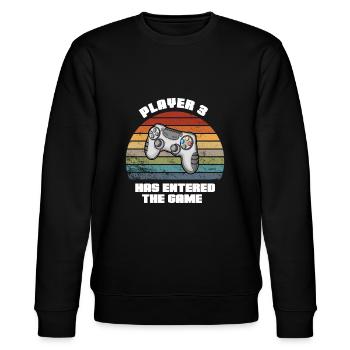 Player 3 has entered the game - Stanley/Stella CHANGER Unisex Organic Sweatshirt - black - Front - Nik (191cm) & Marisol (170cm)