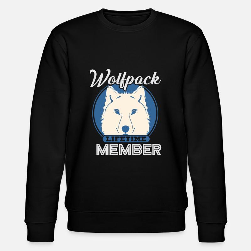WOLF TSHIRT GESCHENK JUNGGESELLENABSCHIED LUSTIG - Stanley/Stella Unisex Bio-Sweatshirt CHANGER  - Schwarz