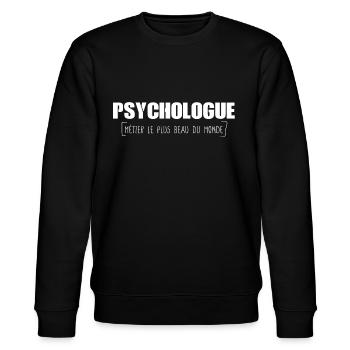 Psychologue - Métier - Humour - Cadeau - Cerveau - Sweat bio CHANGER Stanley/Stella Unisexe - noir - Devant - Nik (191cm) & Marisol (170cm)