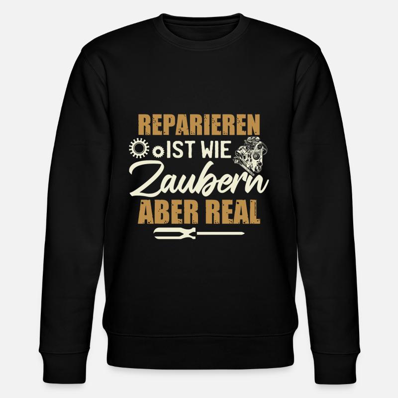 Mechaniker Lustige Auto Sprüche - Stanley/Stella Unisex Bio-Sweatshirt CHANGER  - Schwarz