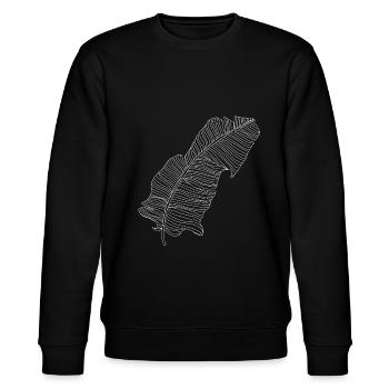 Palmenblatt Pflanze Geschenk - Stanley/Stella Unisex Bio-Sweatshirt CHANGER  - Schwarz - Vorne - Nik (191cm) & Marisol (170cm)