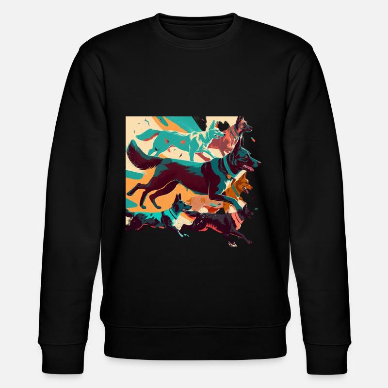 Bunte Hunde - Hunde Gruppe - Stanley/Stella Unisex Bio-Sweatshirt CHANGER - Schwarz