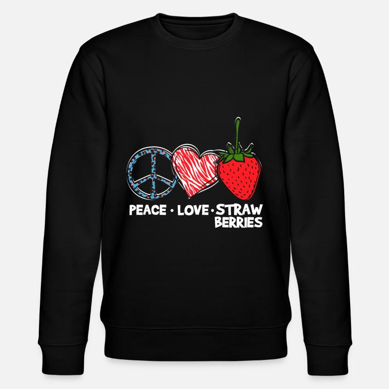 Cute Strawberry - Stanley/Stella CHANGER Unisex Organic Sweatshirt - black