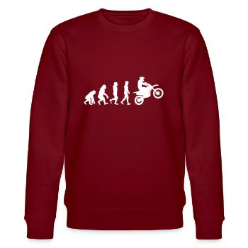 Motorrad Evolution I Motocross Bike Offroad - Stanley/Stella Unisex Bio-Sweatshirt CHANGER  - Burgunderrot - Vorne - Nik (191cm) & Marisol (170cm)