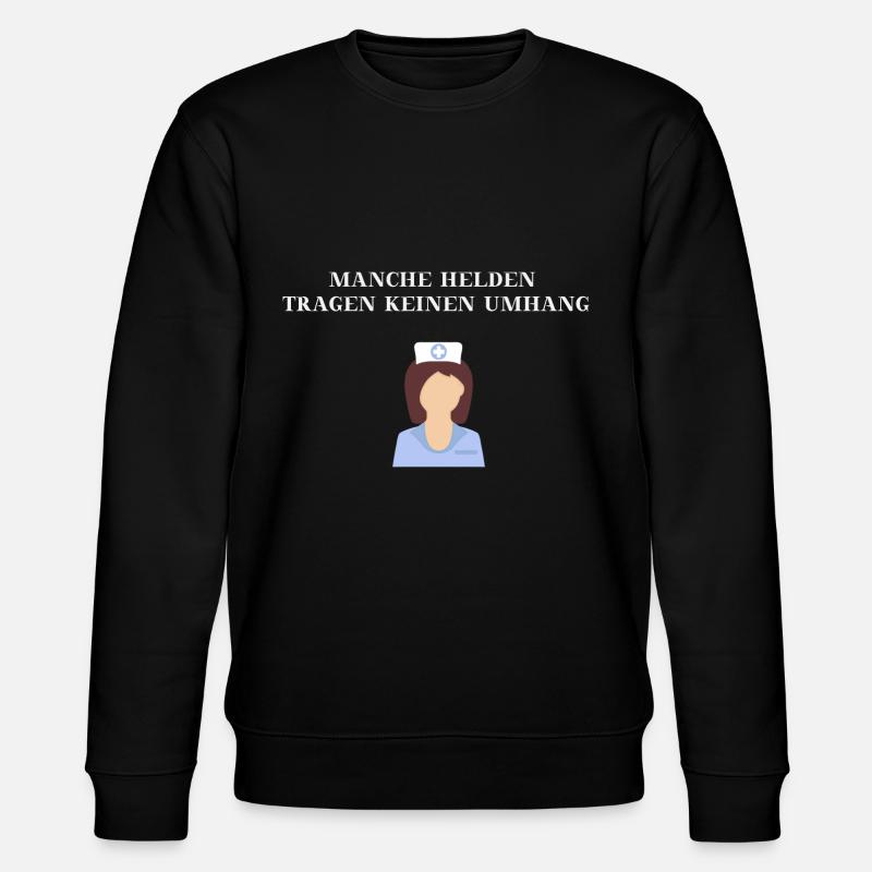 Krankenschwester Heldin Geschenkidee - Stanley/Stella Unisex Bio-Sweatshirt CHANGER - Schwarz