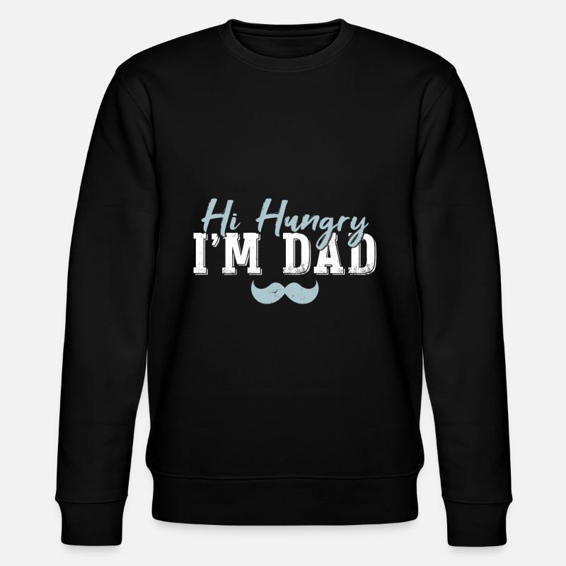 Hallo Hungrig, ich bin Papa - Stanley/Stella Unisex Bio-Sweatshirt CHANGER  - Schwarz