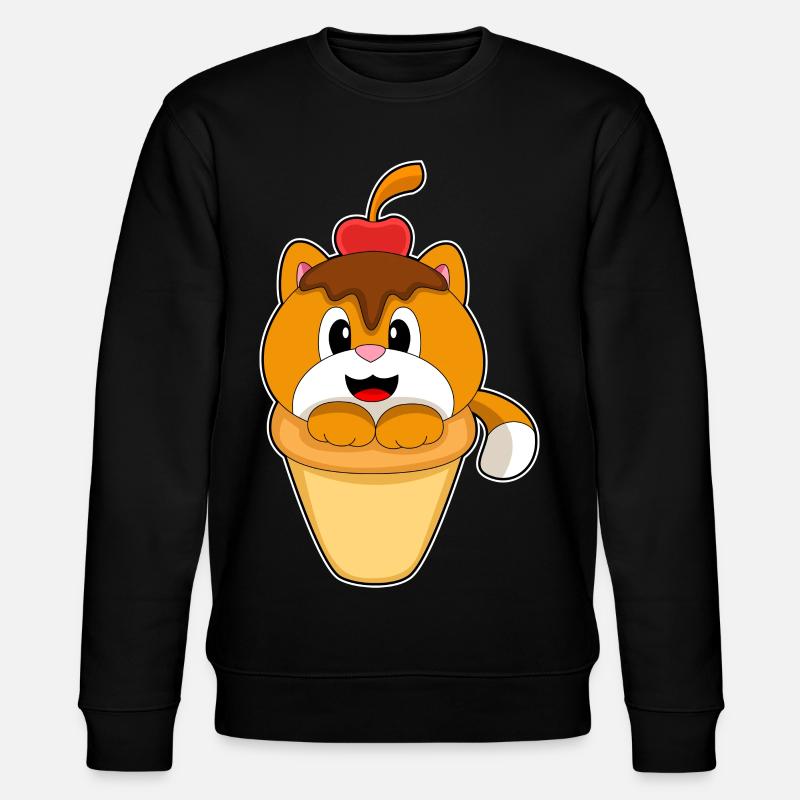 Katze Waffeleis  - Stanley/Stella Unisex Bio-Sweatshirt CHANGER  - Schwarz