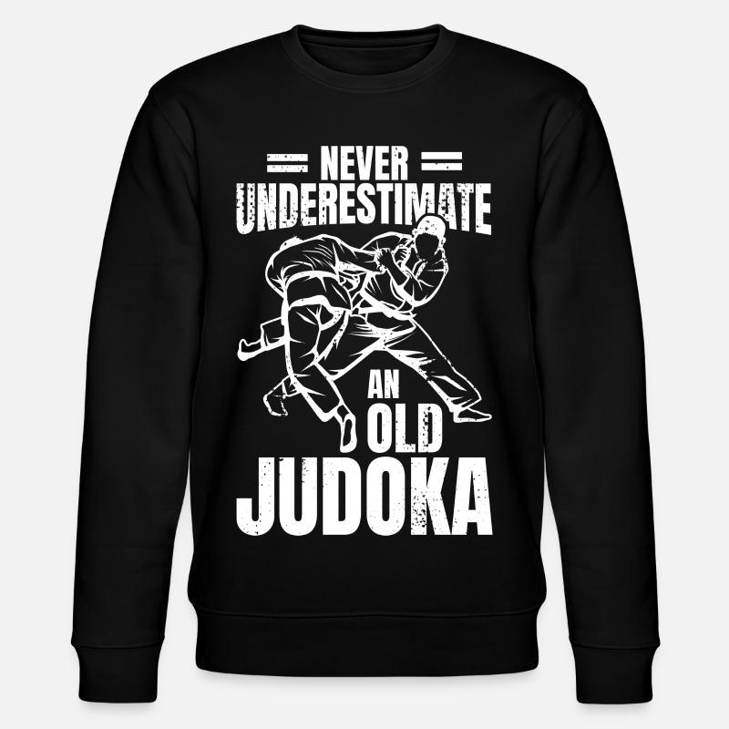 Never underestimate an old judoka - Stanley/Stella CHANGER Unisex Organic Sweatshirt - black