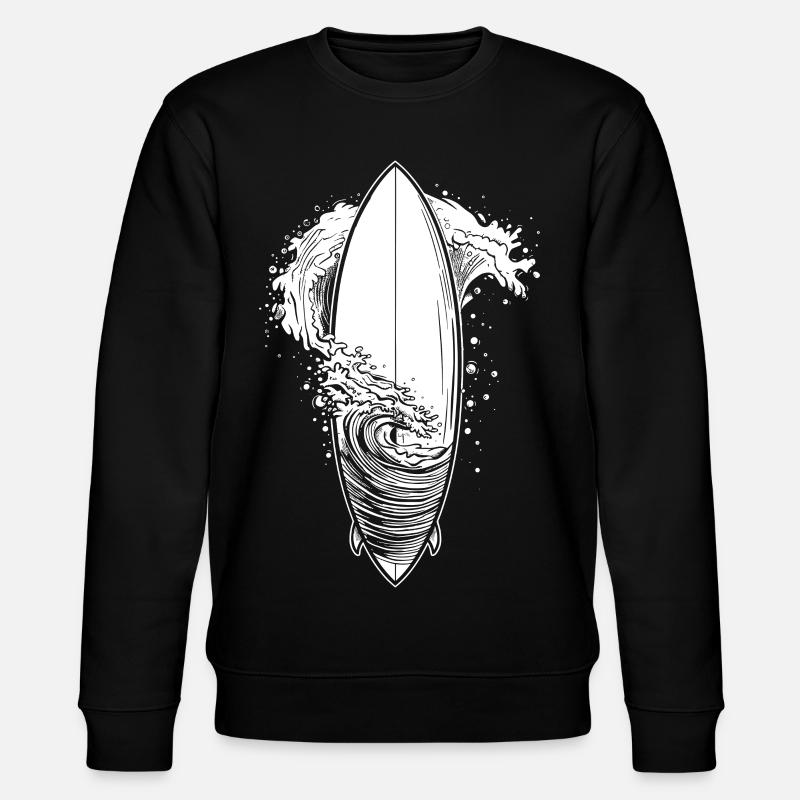 Croquis de planche de surf - Sweat bio CHANGER Stanley/Stella Unisexe - noir