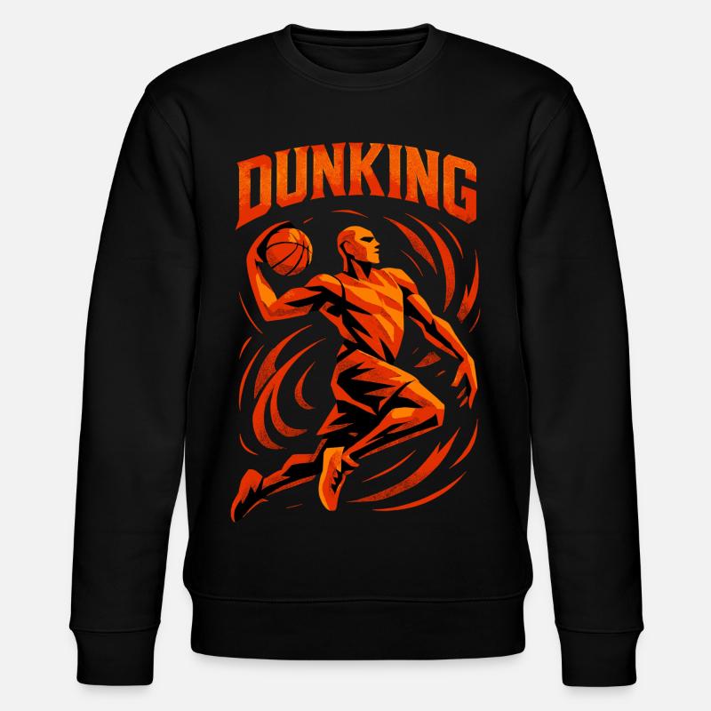 Basketball Dunk Wurf Spieler Dunking Geschenk - Stanley/Stella Unisex Bio-Sweatshirt CHANGER - Schwarz