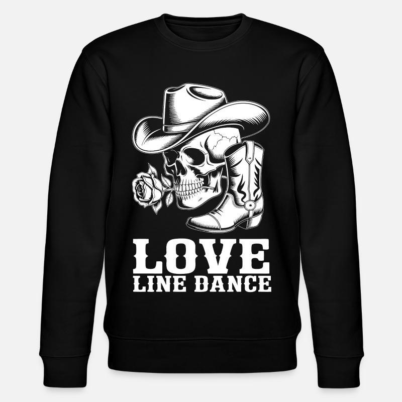 Cowboy Skull Love Line Dance - Stanley/Stella CHANGER Unisex Organic Sweatshirt - black