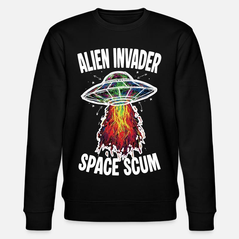 OVNI Alien Invader Space Scum Scribble - Sweat bio CHANGER Stanley/Stella Unisexe - noir