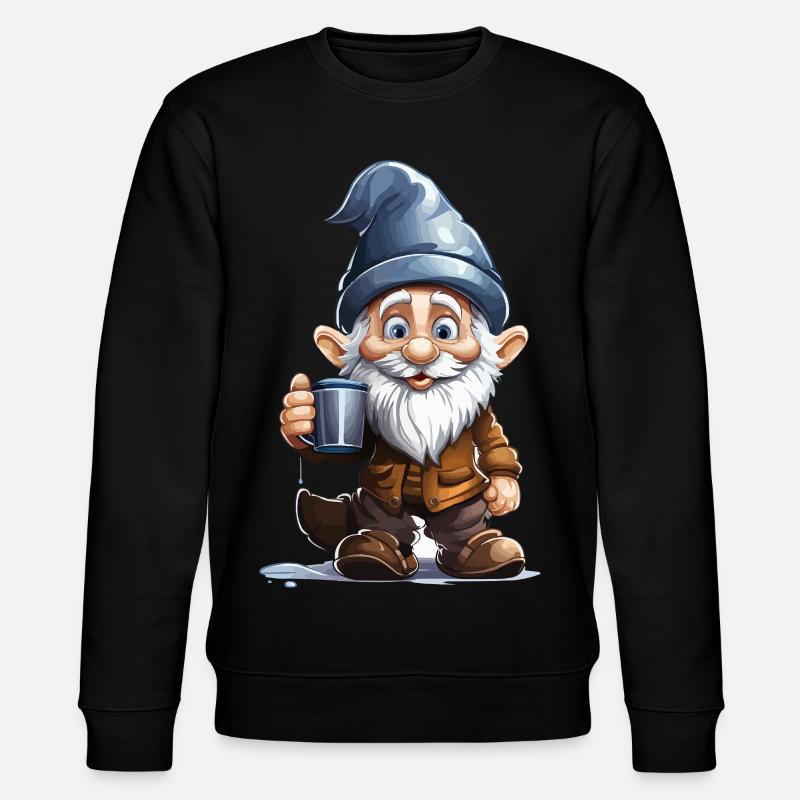 Gnom mit Kaffee Becher - Stanley/Stella Unisex Bio-Sweatshirt CHANGER - Schwarz