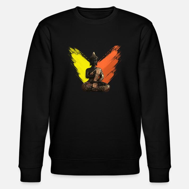 Buddha - Stanley/Stella Unisex Bio-Sweatshirt CHANGER  - Schwarz