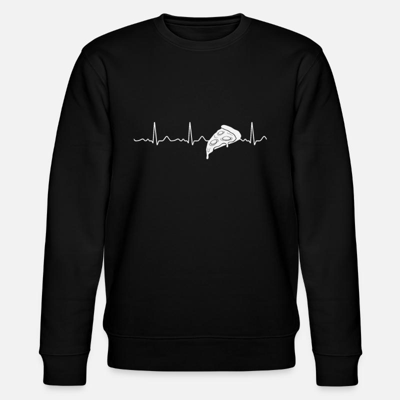 Herzlinie / Herzfrequenz Pizza - Stanley/Stella Unisex Bio-Sweatshirt CHANGER  - Schwarz