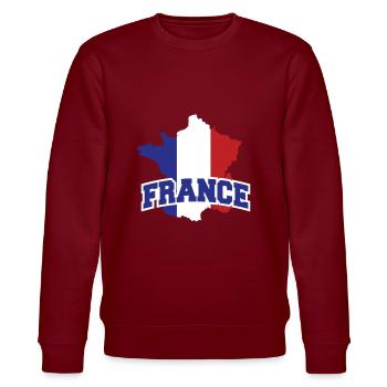 France - drapeau - frontière nationale - France - Sweat bio CHANGER Stanley/Stella Unisexe - bordeaux - Devant - Nik (191cm) & Marisol (170cm)