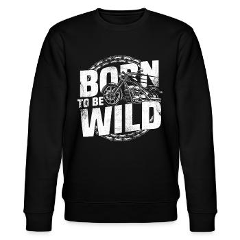 Born Wild - Stanley/Stella CHANGER Unisex Organic Sweatshirt - black - Front - Nik (191cm) & Marisol (170cm)