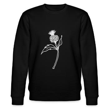 Distel / Schottland - Blüte am Stiel - Stanley/Stella Unisex Bio-Sweatshirt CHANGER  - Schwarz - Vorne - Nik (191cm) & Marisol (170cm)