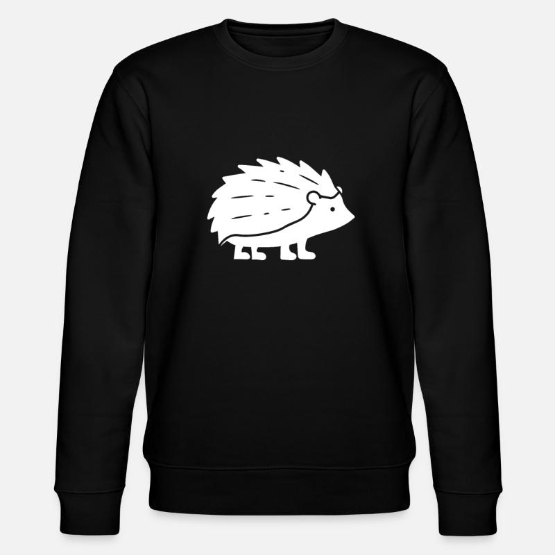 Hérisson - blanc, dessin simplifié - Sweat bio CHANGER Stanley/Stella Unisexe - noir