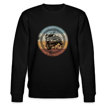 Off-road vehicle I Vintage Retro Off Road - Stanley/Stella CHANGER Unisex Organic Sweatshirt - black - Front - Nik (191cm) & Marisol (170cm)